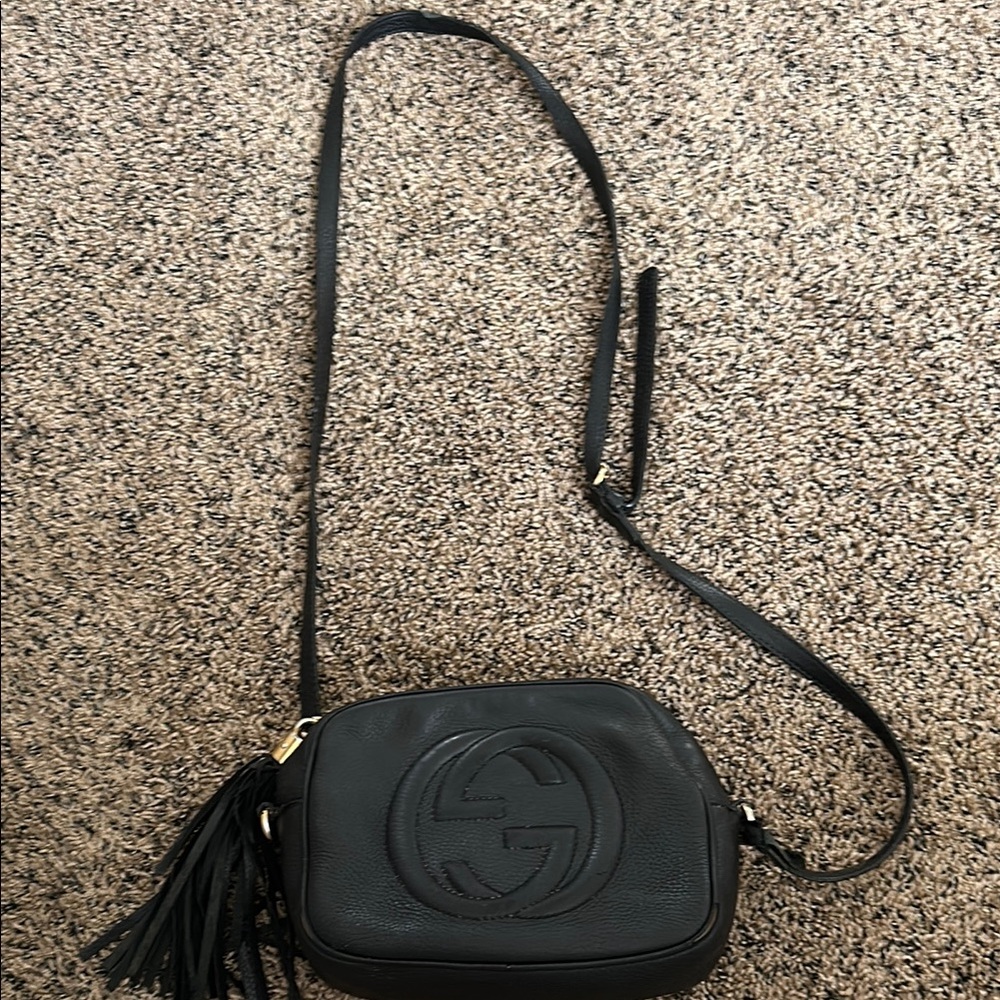 Gucci Black Crossbody Bag with Iconic GG Logo